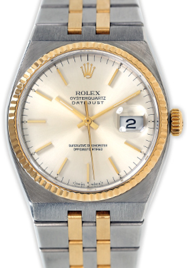 Rolex 17013 Yellow Gold & Steel on Oysterquartz, Fluted Bezel Steel with Gold Index